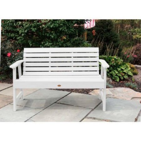 HIGHWOOD USA highwood 4' Weatherly Outdoor Bench, Eco Friendly Synthetic Wood In White AD-BENW4-WHE